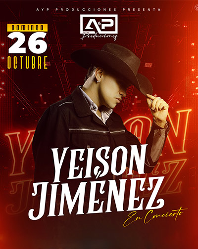 Cartel del concierto del colombiano Yeizon Jiménez