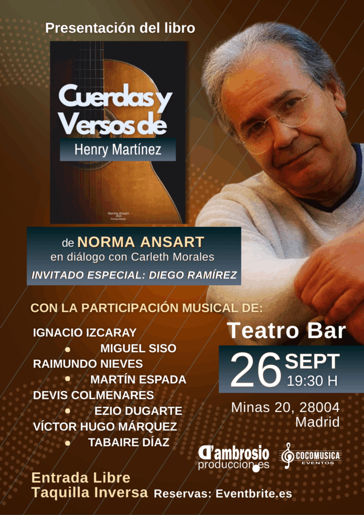 Flyer con invitados al tributo a Henry Martínez