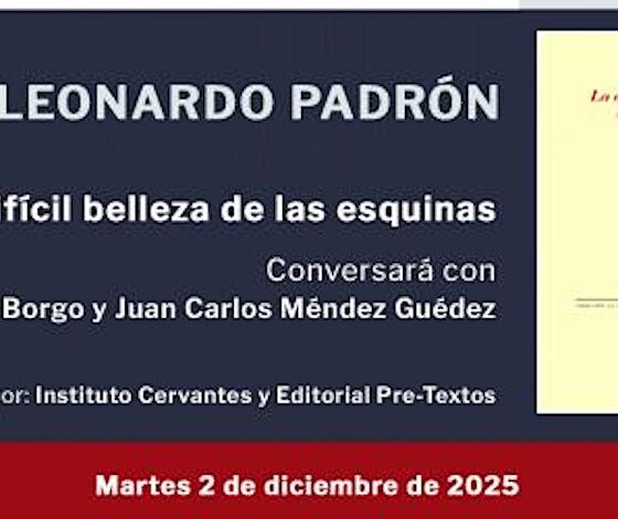 Cartel del evento de Leonardo Padrón 2 de diciembre en MADRID