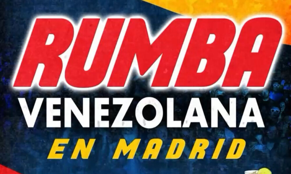 Cartel de información de rumba venezolana en Madrid