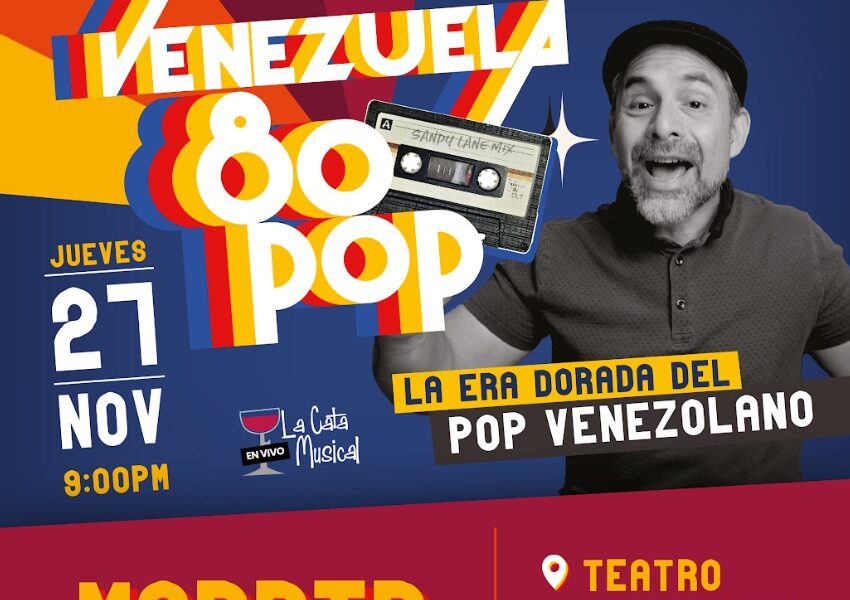 Cartel de la presentación en Madrid de Cesar Muñoz sobre le pop venezolano de los 80