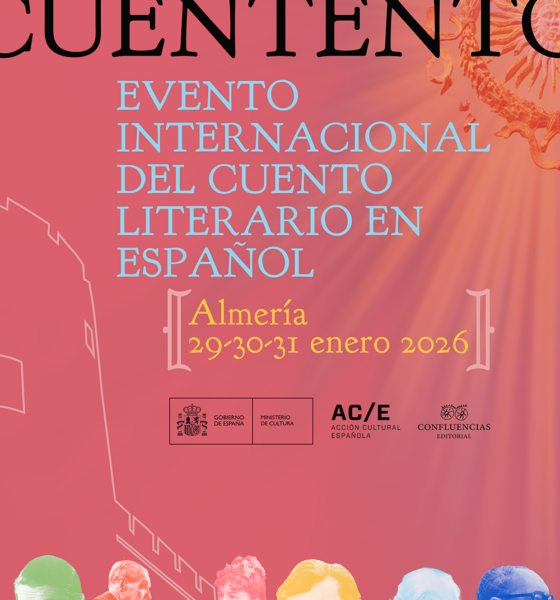 Cartel del evento de cuento en español en Almería
